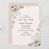 Modernes Elegant | Bearbeitbare Hochzeitseinladung Einladung (Vorne/Hinten)