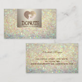 Modernes Elegant, Bokeh, Donuts, Bäckerei Visitenkarte (Vorne/Hinten)