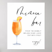 Modernes Elegant | Bridal Mimosa Bar Sign Poster (Vorne)