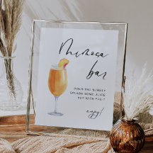 Modernes Elegant | Bridal Mimosa Bar Sign