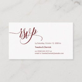 Modernes Elegant, Burgund-Script, Hochzeitsszenari Begleitkarte