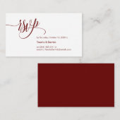 Modernes Elegant, Burgund-Script, Hochzeitsszenari Begleitkarte (Vorne/Hinten)