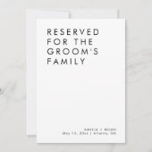 Modernes Elegant für Hochzeitstisch Einladung (Vorderseite)