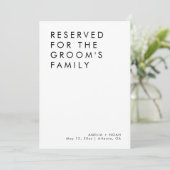 Modernes Elegant für Hochzeitstisch Einladung (Stehend Vorderseite)