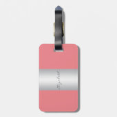 Modernes Elegant Girly, Flamingos Gepäckanhänger (Rückseite vertikal)