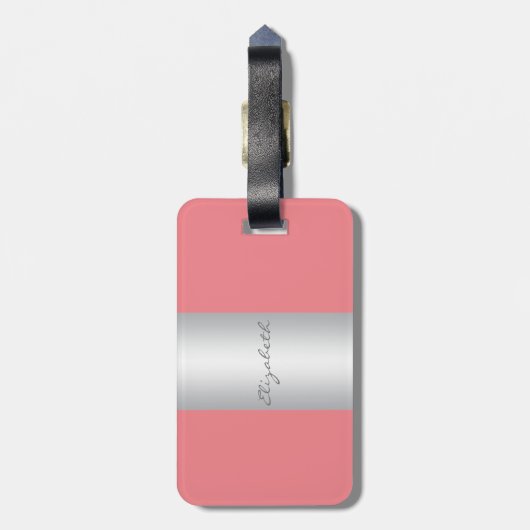 Modernes Elegant Girly, Flamingos Gepäckanhänger (Rückseite vertikal)