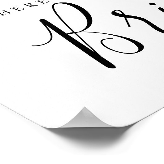 Modernes Elegant hier kommt die Braut Poster (Ecke)