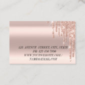 Modernes Elegant lässt goldene Rose fallen, Lotus  Visitenkarte (Rückseite)