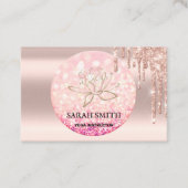 Modernes Elegant lässt goldene Rose fallen, Lotus  Visitenkarte (Vorderseite)