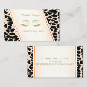 Modernes Elegant, Leopard Print, Lashes Visitenkarte (Vorne/Hinten)