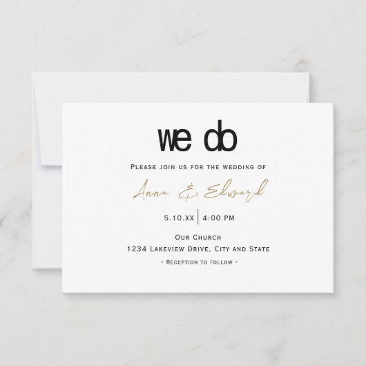 Modernes Elegant machen wir Hochzeitseinladung Einladung (Vorderseite)