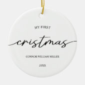 Modernes Elegant mein erstes Weihnachtsbaby-Minima Keramik Ornament (Vorne)