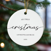 Modernes Elegant mein erstes Weihnachtsbaby-Minima Keramik Ornament