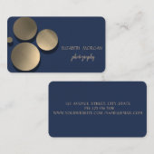 Modernes Elegant, Punkte, blau Visitenkarte (Vorne/Hinten)