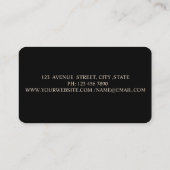 Modernes Elegant, Punkte, schwarz Visitenkarte (Rückseite)