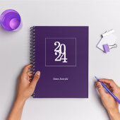 Modernes Elegant Royal Lila 2024 Einfach Planer