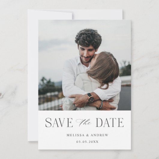 Modernes Elegant Save the Date (Vorderseite)