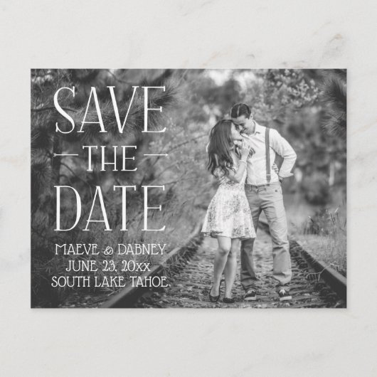 Modernes Elegant Save the Date Ankündigungspostkarte (Vorderseite)