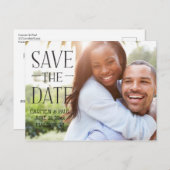 Modernes Elegant Save the Date Ankündigungspostkarte (Vorne/Hinten)
