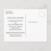 Modernes Elegant Save the Date Ankündigungspostkarte (Rückseite)