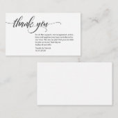 Modernes Elegant, Schwarzes Skript, Hochzeit Danke Begleitkarte (Vorne/Hinten)