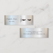 Modernes Elegant, silberfarbener Pinselstrich, Las Mini Visitenkarte (Vorne/Hinten)