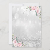 Modernes Elegant Silver Bokeh Floral 80. Geburtsta Einladung (Rückseite)