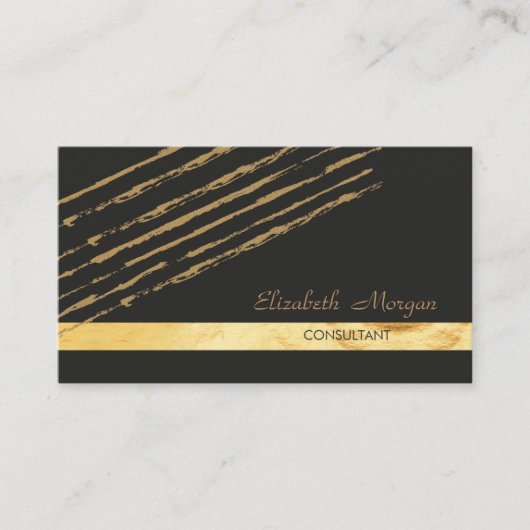 Modernes Elegant Stilvoll gestreift Visitenkarte (Vorderseite)