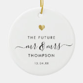 Modernes Elegant The Future Mr. Verlobung Gold Keramik Ornament (Vorne)