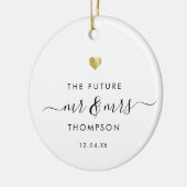 Modernes Elegant The Future Mr. Verlobung Gold Keramik Ornament (Links)