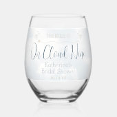 Modernes Elegant über Cloud Nine Brautparty Weinglas Ohne Stiel (Rückseite)