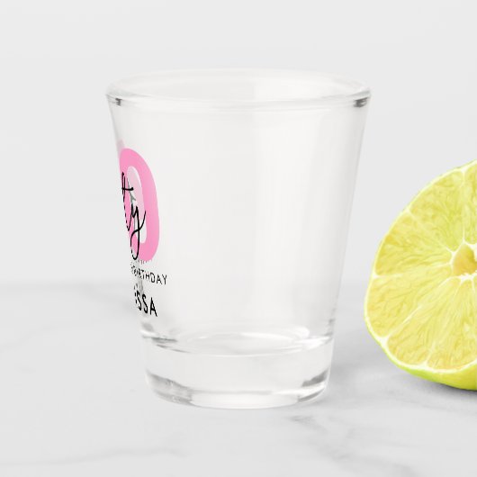 Modernes Elegant Vierzigrosa 40. Geburtstag Schnapsglas (Rechts)