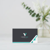 Modernes Elegant Visitenkarte (Stehend Vorderseite)