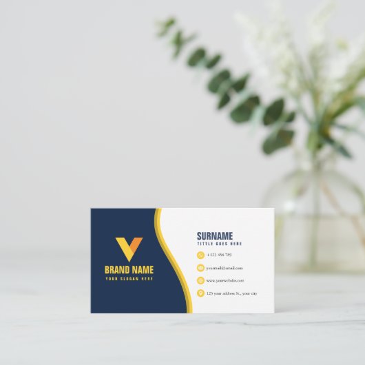 Modernes Elegant Visitenkarte (Stehend Vorderseite)