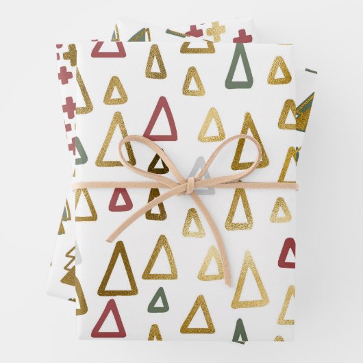 Modernes Elegant | Weihnachtsferien Doodles Geschenkpapier Set (Beispiel)