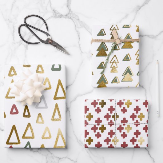 Modernes Elegant | Weihnachtsferien Doodles Geschenkpapier Set (Vorderseite)