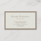 Modernes Elegante Luxe Einfaches Beruflich Brown Visitenkarte (Rückseite)