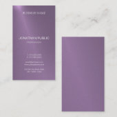 Modernes Eleganter Glamour Design Lila Schlicht Lu Visitenkarte (Vorne/Hinten)