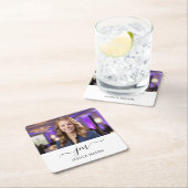 Modernes Eleganter Individuelle Name Monogram Scri Rechteckiger Pappuntersetzer (Vor Ort)