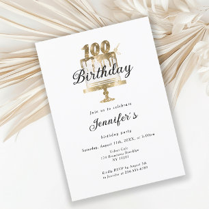 Modernes, elegantes 100. Einladung zum Geburtstag