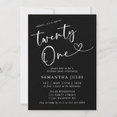 Modernes, elegantes 21. Geburtstagsfest-Party Einladung (Vorderseite)