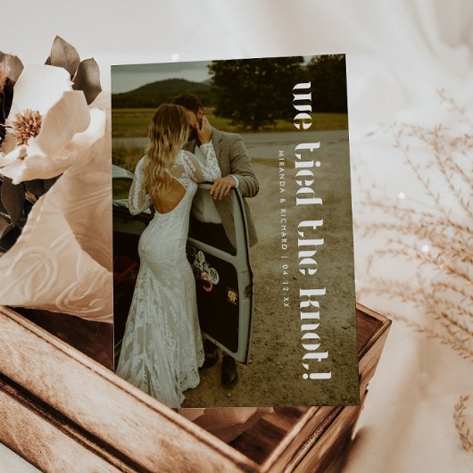 Modernes, elegantes 2-Foto Hochzeitsfest Ankündigung