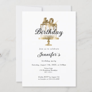 Modernes, elegantes 40. Einladung zum Geburtstag