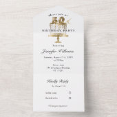 Modernes, elegantes 50. Alles in einer Einladung (Innen Boden)