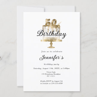 Modernes, elegantes 50. Einladung zum Geburtstag