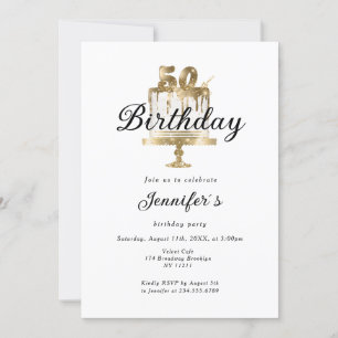 Modernes, elegantes 50. Einladung zum Geburtstag