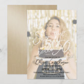 Modernes & elegantes 50. Foto Geburtstag Einladung (Vorne/Hinten)