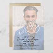 Modernes & elegantes 50. Foto Geburtstag Einladung (Vorne/Hinten)