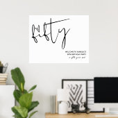 Modernes, elegantes 50. Geburtstagszeichen Poster (Heimbüro)