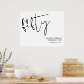 Modernes, elegantes 50. Geburtstagszeichen Poster (Küche)